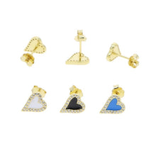 Cargar imagen en el visor de la galería, ARETES MINI CORAZÓN ENAMEL