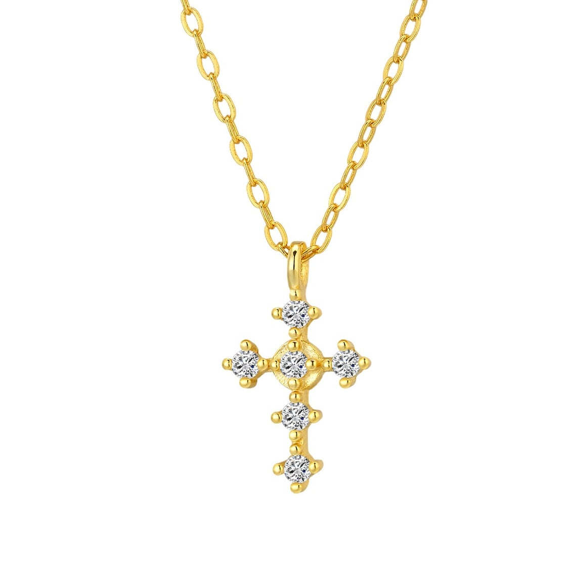 CADENA CRUZ 6 ZIRCONIAS