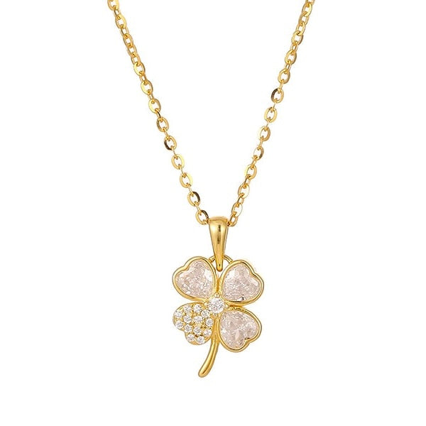 CADENA TRÉBOL ZIRCONIA