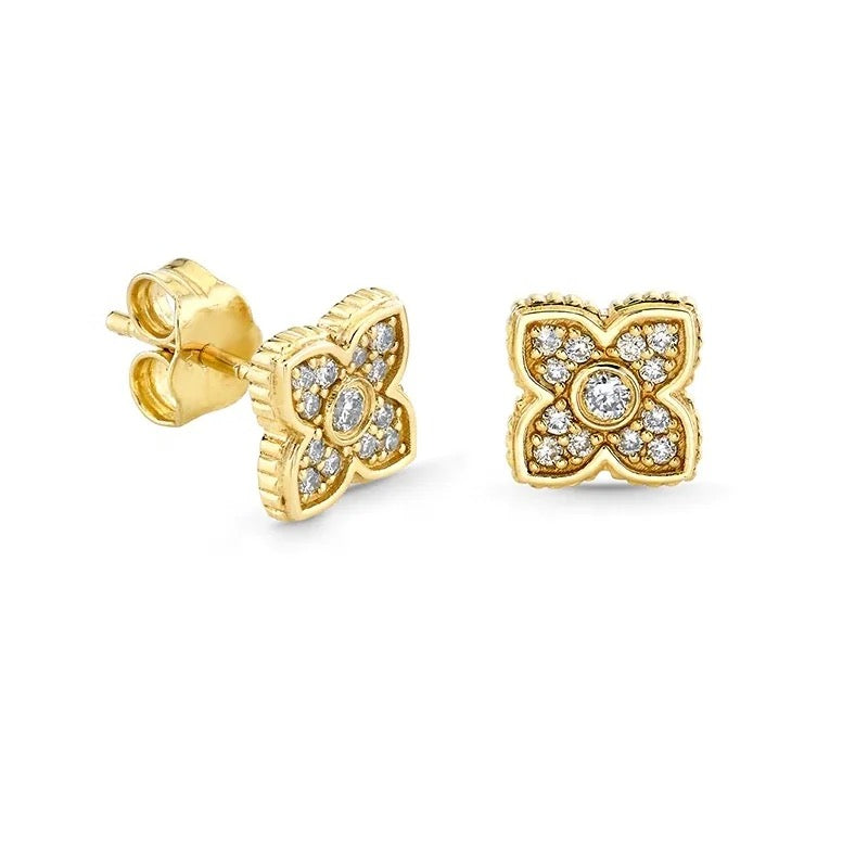 ARETES TRÉBOL ZIRCONIAS