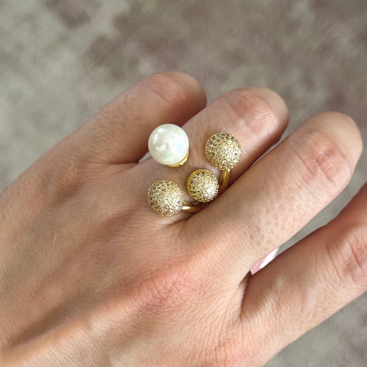 ANILLO ESFERAS PERLA